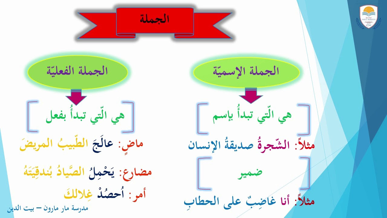 انواع الجمل